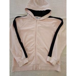 NYL Wear Women's XL Pink & Black Hoodie Hipster Zip Up Top